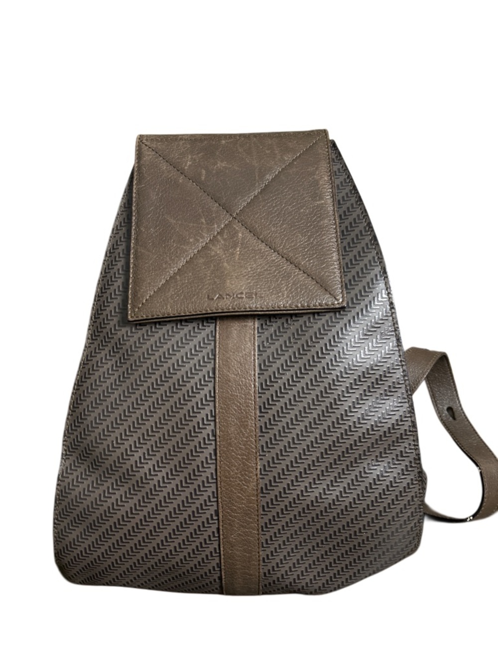 Lancel Vintage Brown Leather Backpack